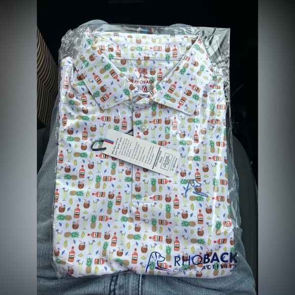 Rhoback “The colada” men’s short sleeve performance polo. Size:M - Picture 1 of 2